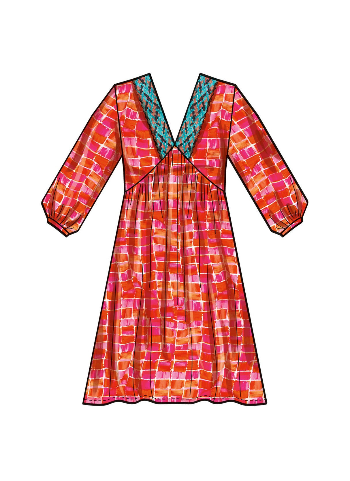 Patron Simplicity n°9702 – Robe empire à volants et poches