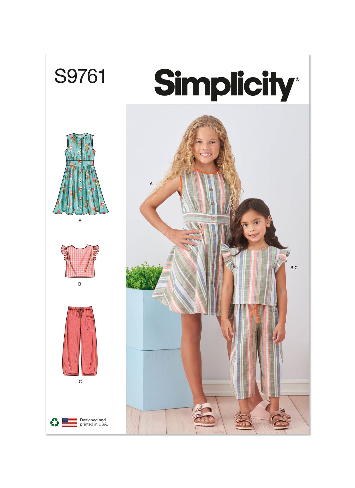 Patron Simplicity n°9761 – Robe, haut et pantalon pour enfants et jeunes filles