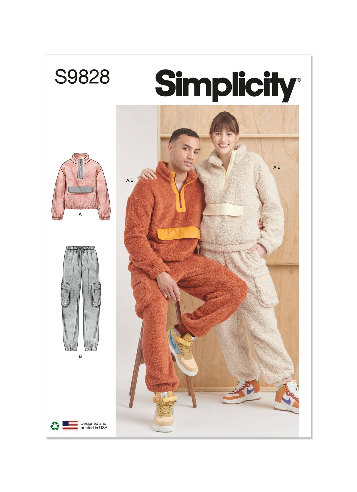 Patron Simplicity 9828 – Sweat zip & pantalon cargo unisexe