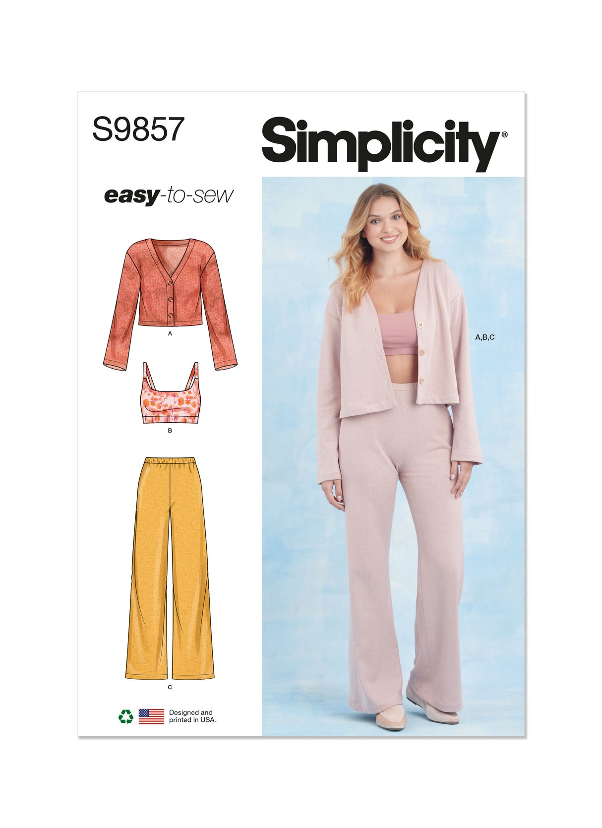 Patron Simplicity n°9857 – Ensemble de vêtements de détente en maille pour femmes