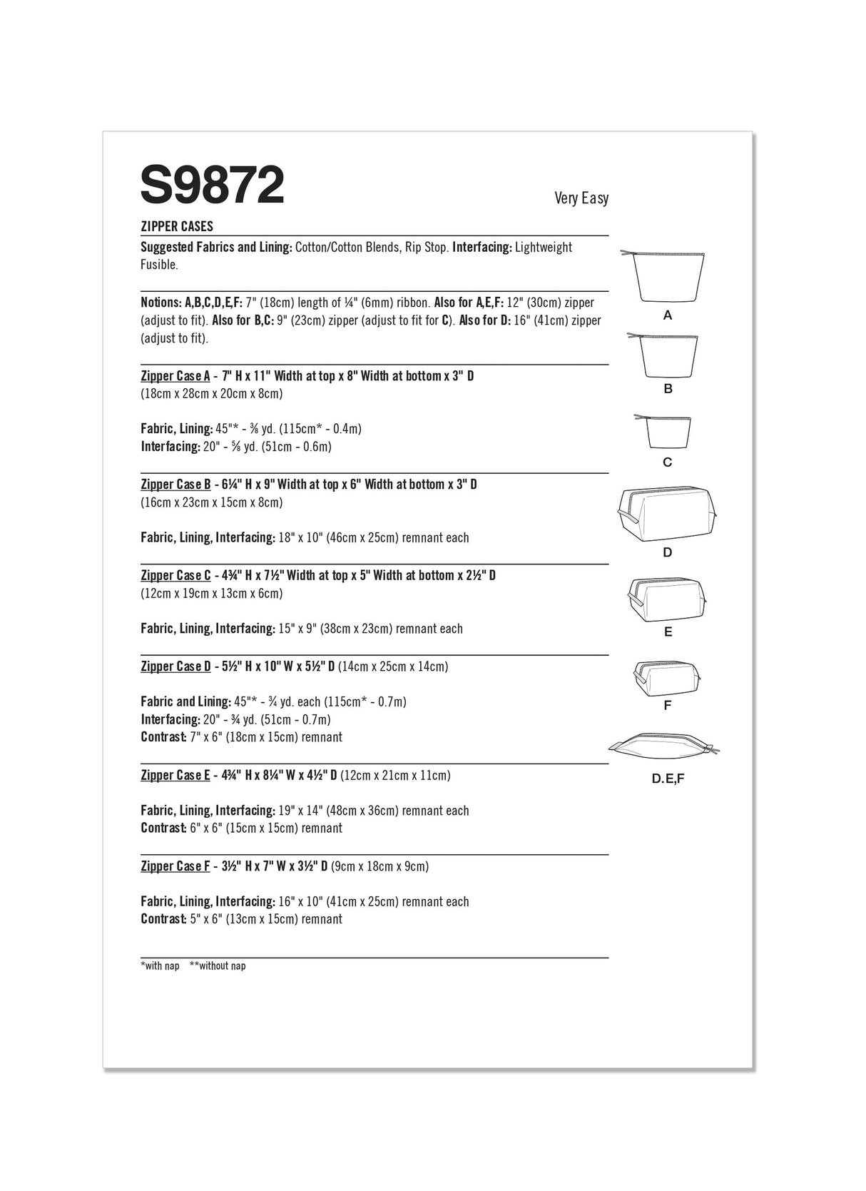 Patron Simplicity n°9872 – Étuis zippés