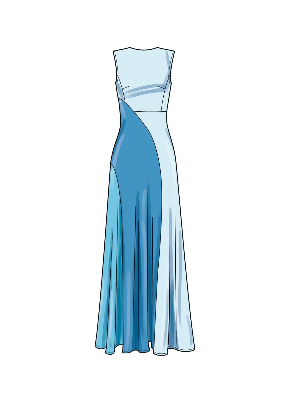 Patron Simplicity n°9887 – Robe color‑block à panneaux princesse