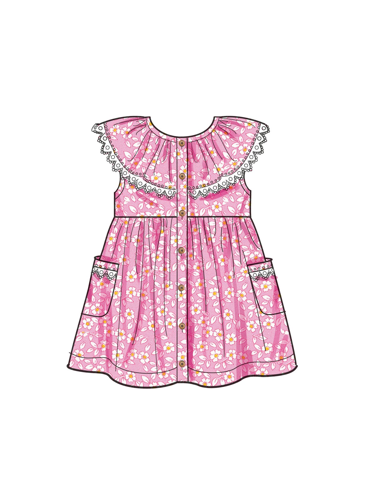 Patron Simplicity n°9898 – Robe bébé, bloomer et headband