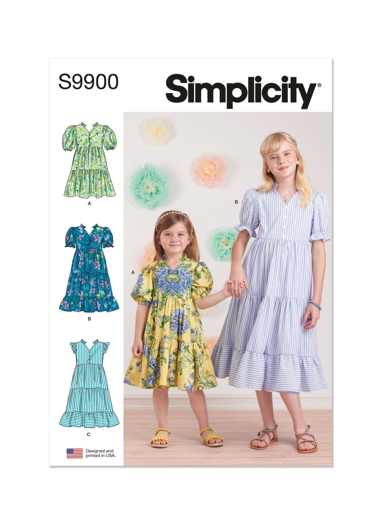 Patron Simplicity n°9900 – Robe enfants à volants et poches
