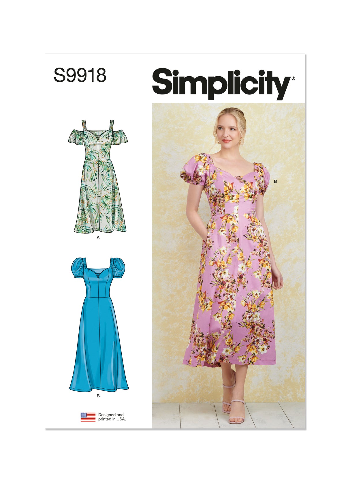 Patron Simplicity n°9918 – Robe bustier avec manches et poches