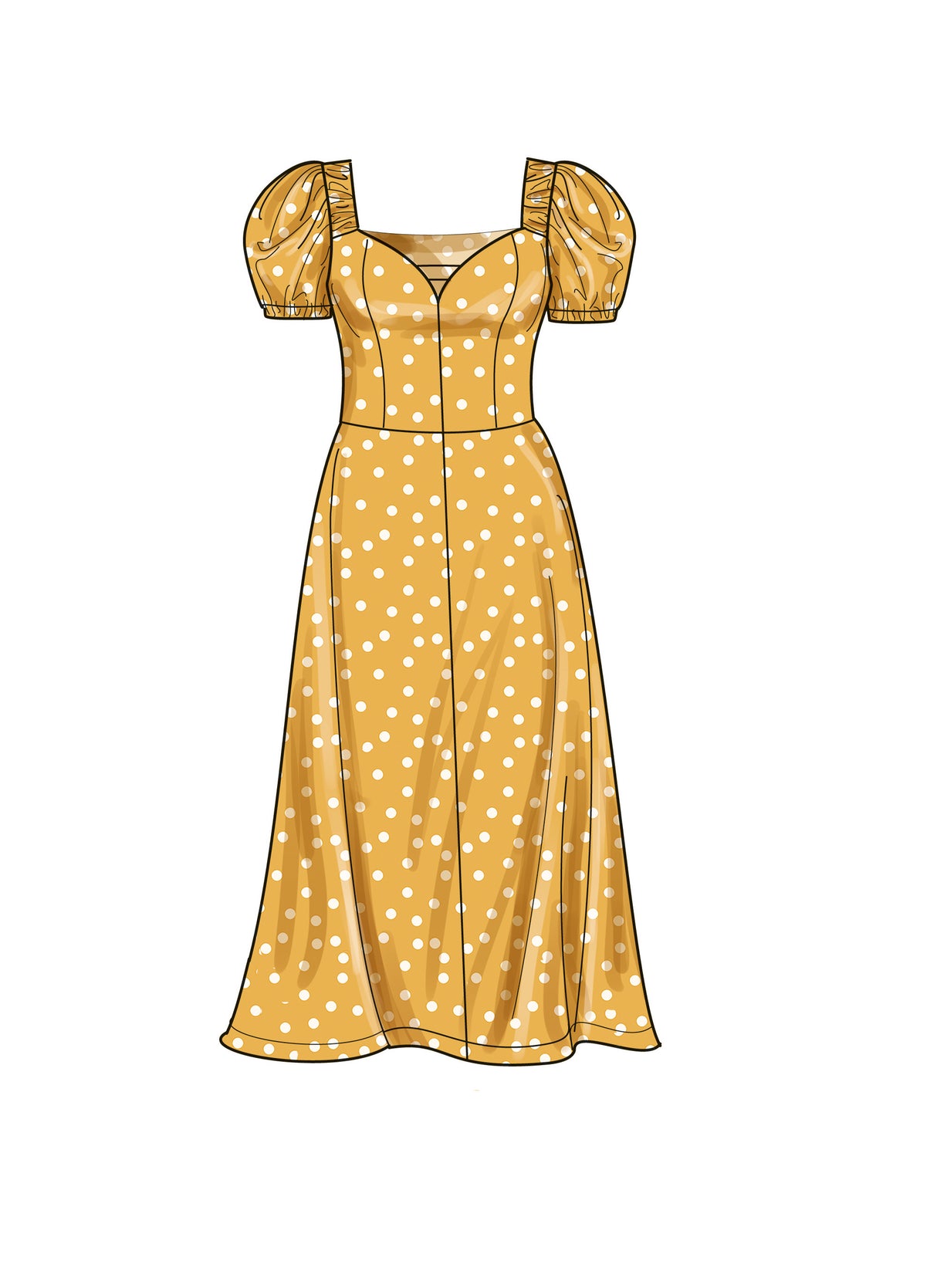 Patron Simplicity n°9919 – Robe à encolure sweetheart et manches au choix