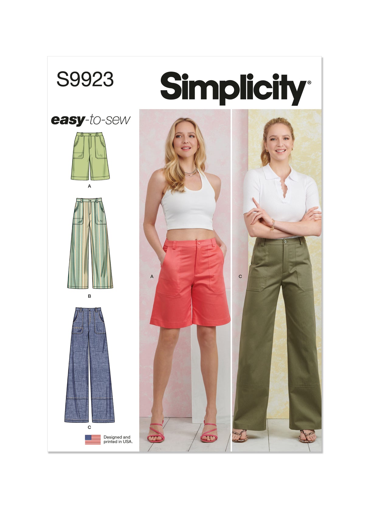 Patron Simplicity n°9923 – Pantalon et short en deux longueurs