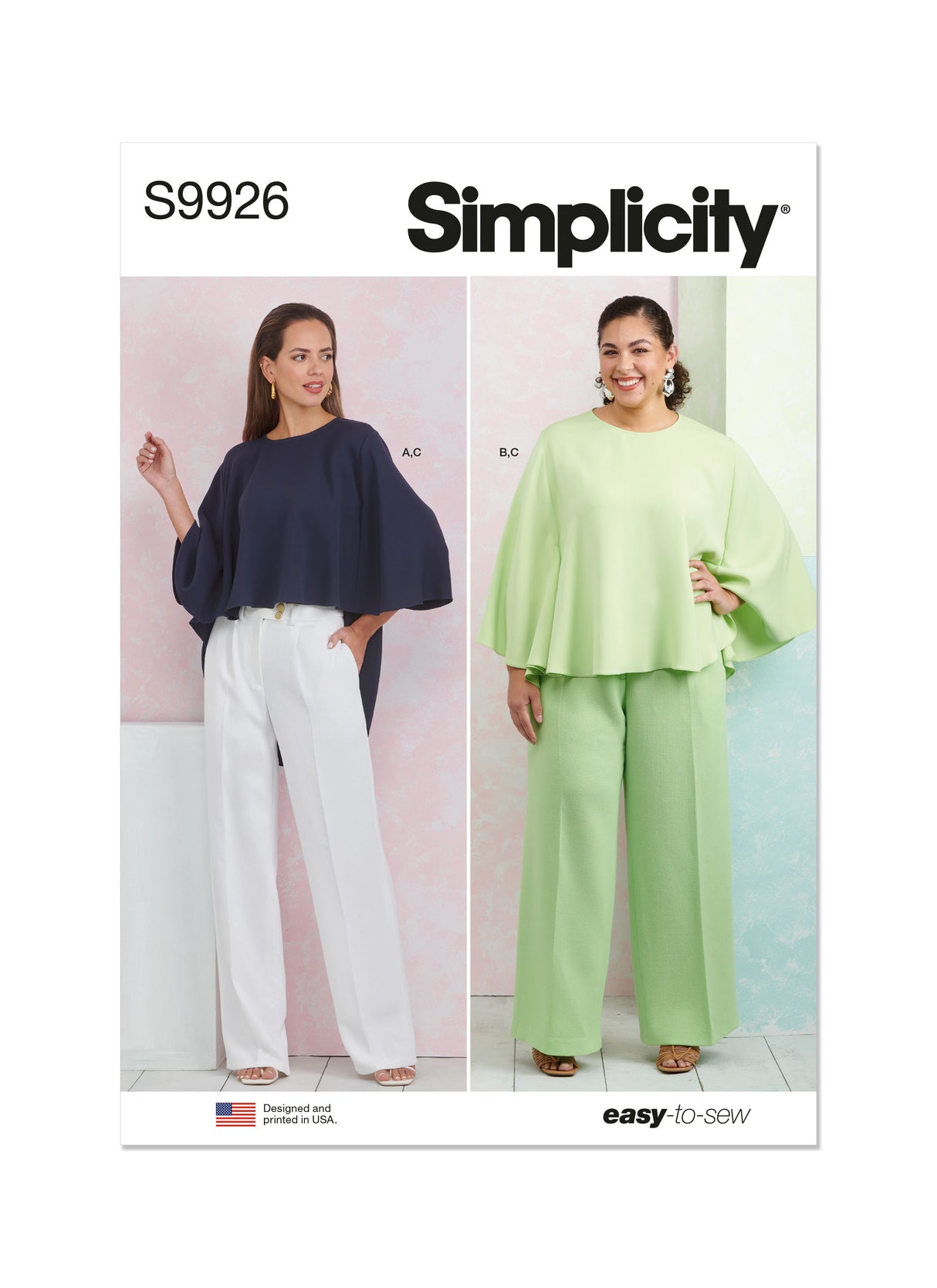 Patron Simplicity n°9926 – Top cape et pantalon palazzo