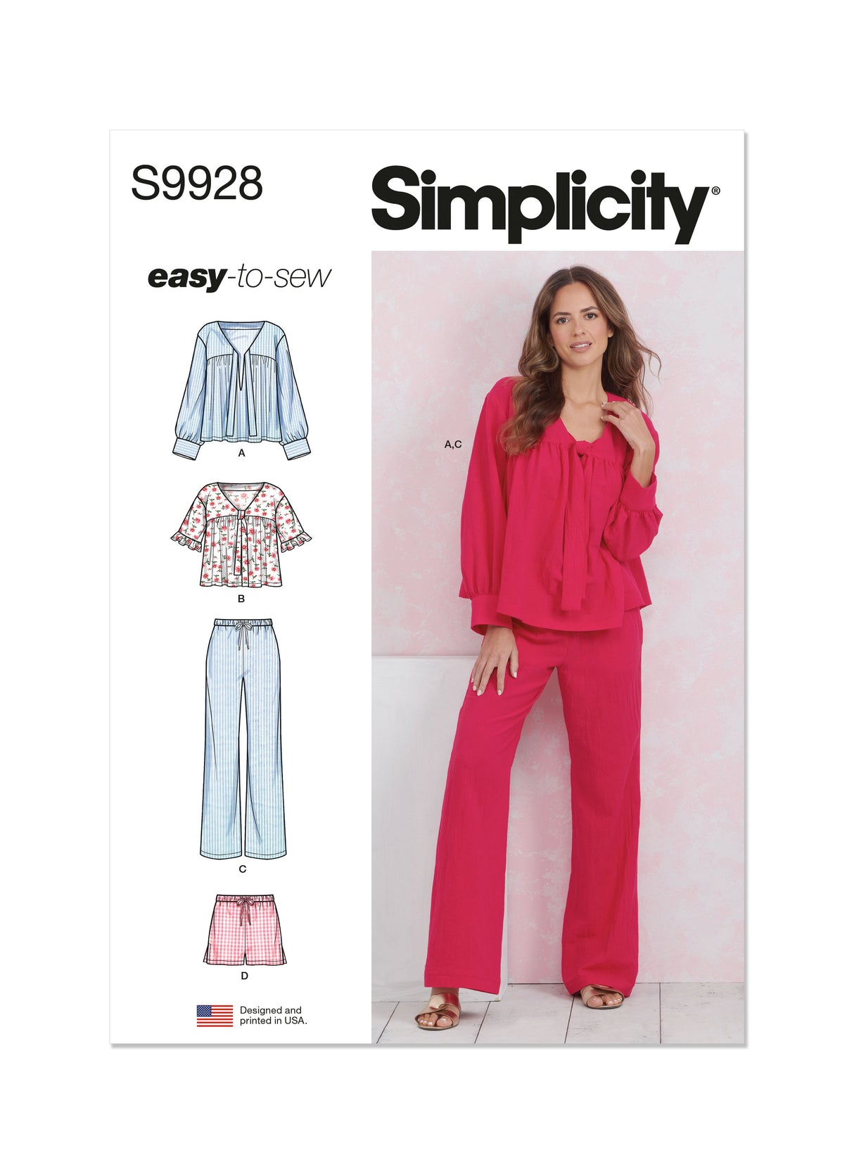 Patron Simplicity n°9928 – Lounge tops, pants et shorts