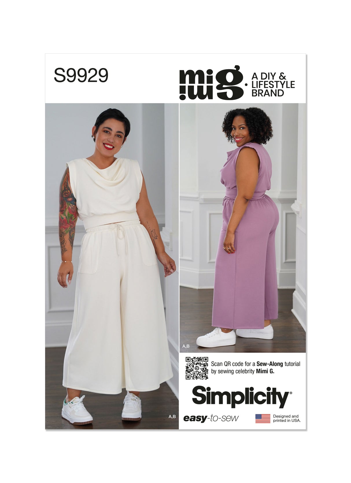Patron Simplicity n°9929 – Lounge set crop pants & top