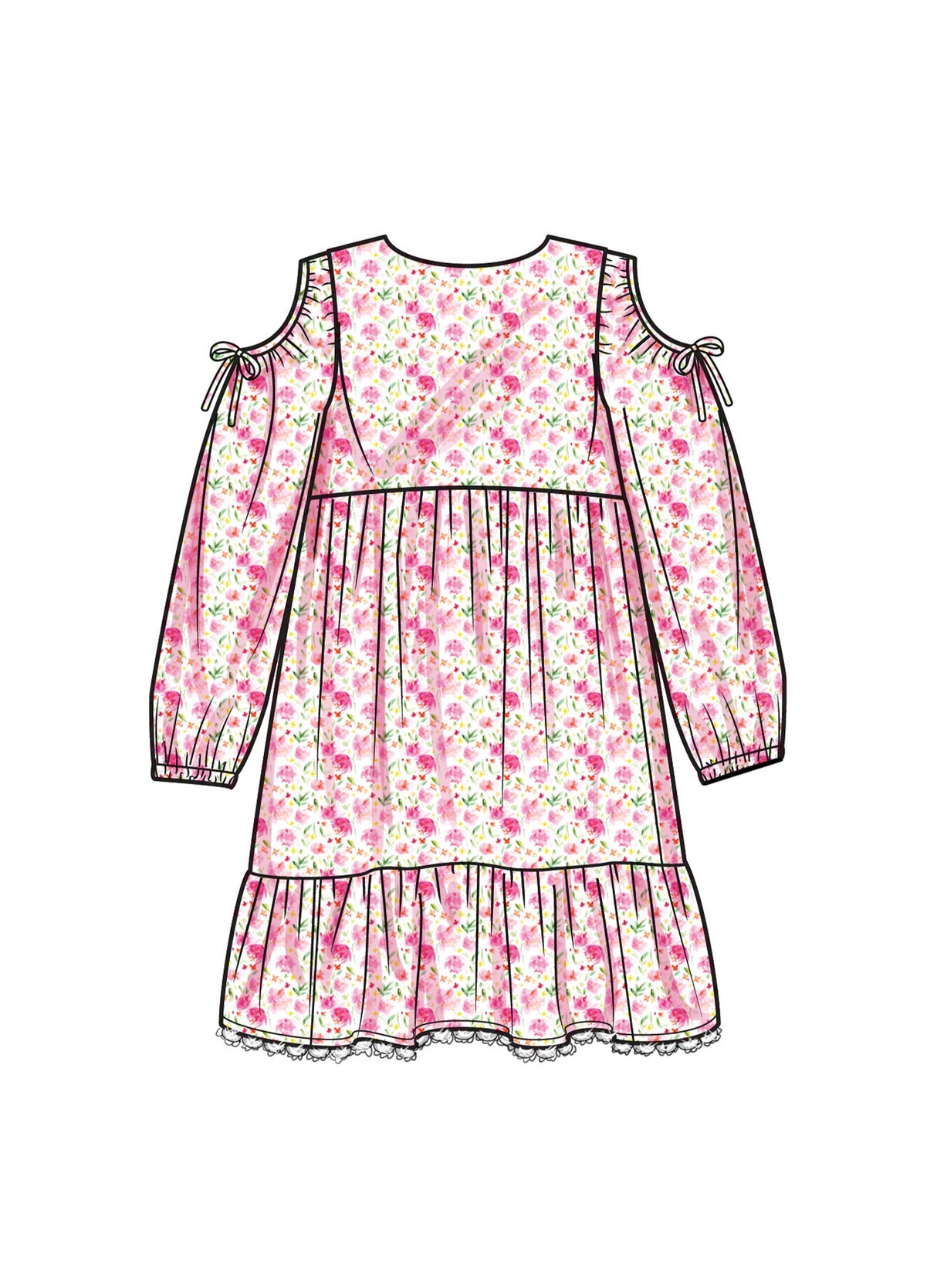Patron Simplicity n°9933 – Robe enfants à étages et variantes de manches