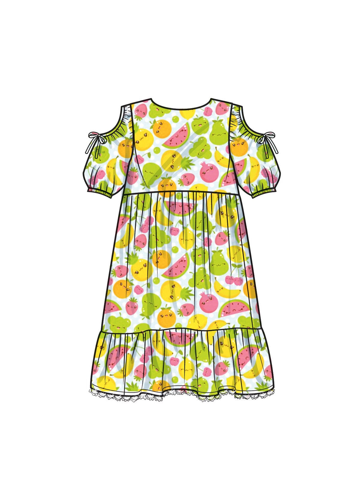 Patron Simplicity n°9933 – Robe enfants à étages et variantes de manches