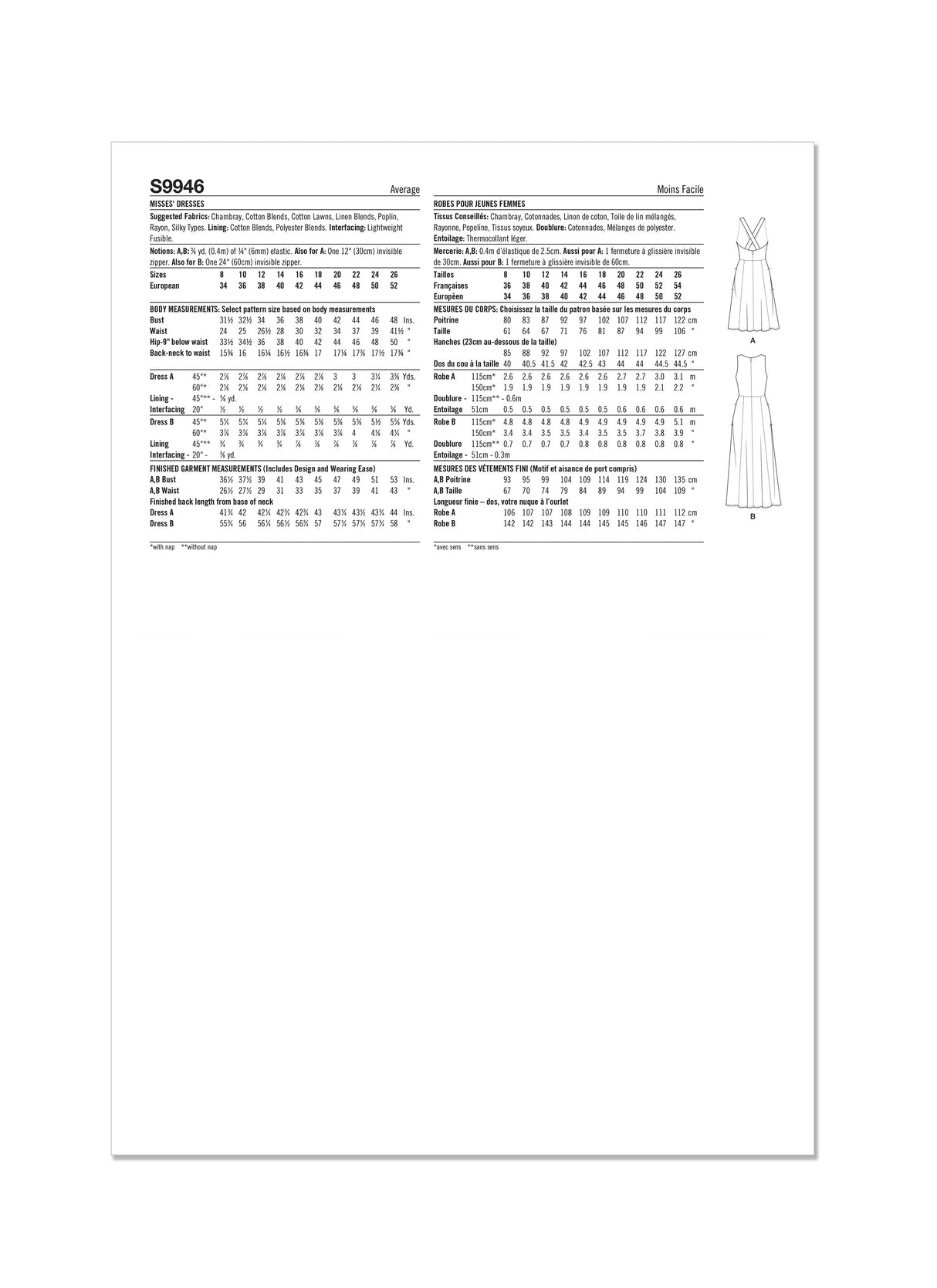 Patron Simplicity n°9946 – Robe longue à encolure v et poches