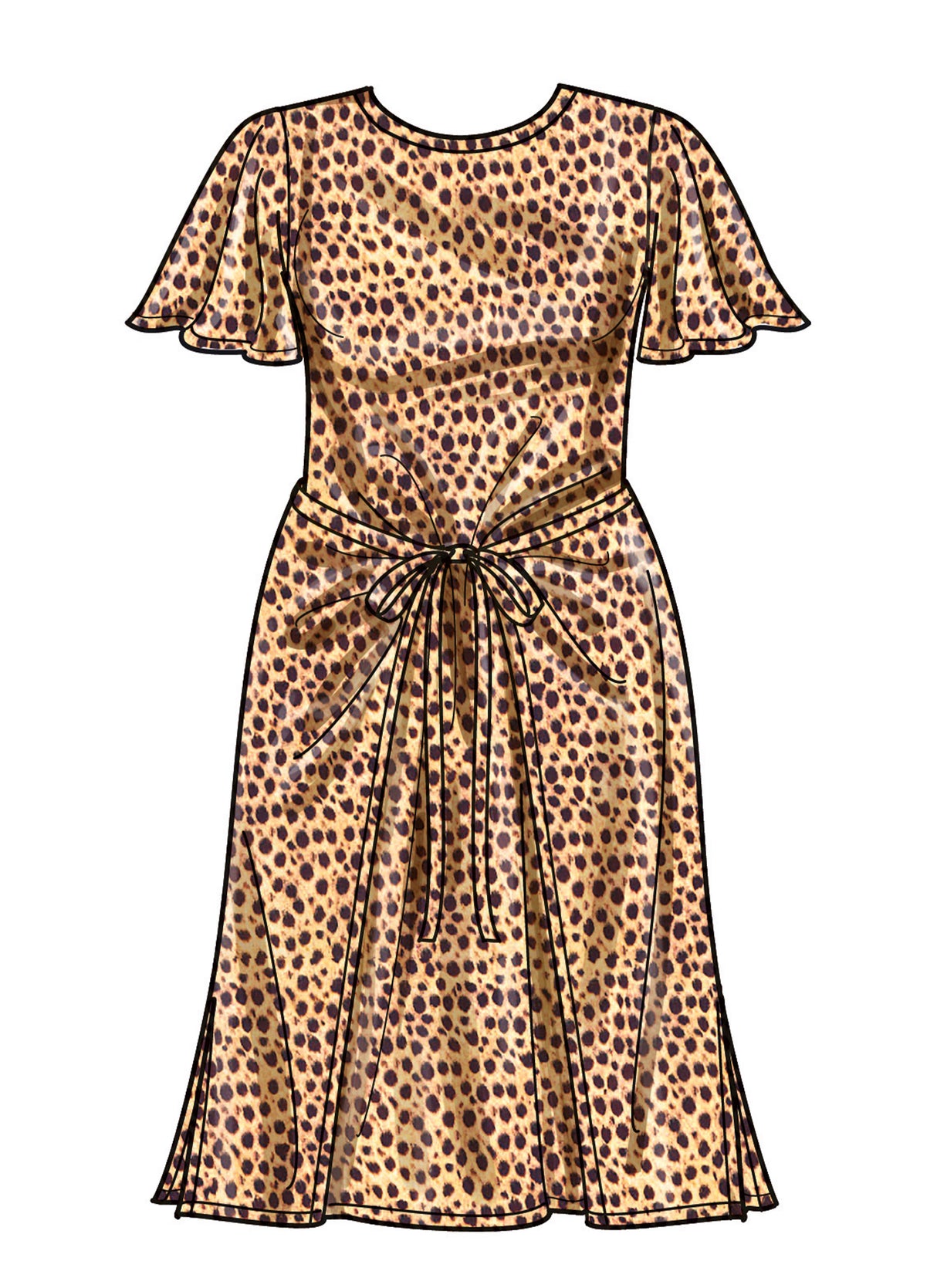 Patron Simplicity n°9948 – Robe portefeuille maille manches flutter