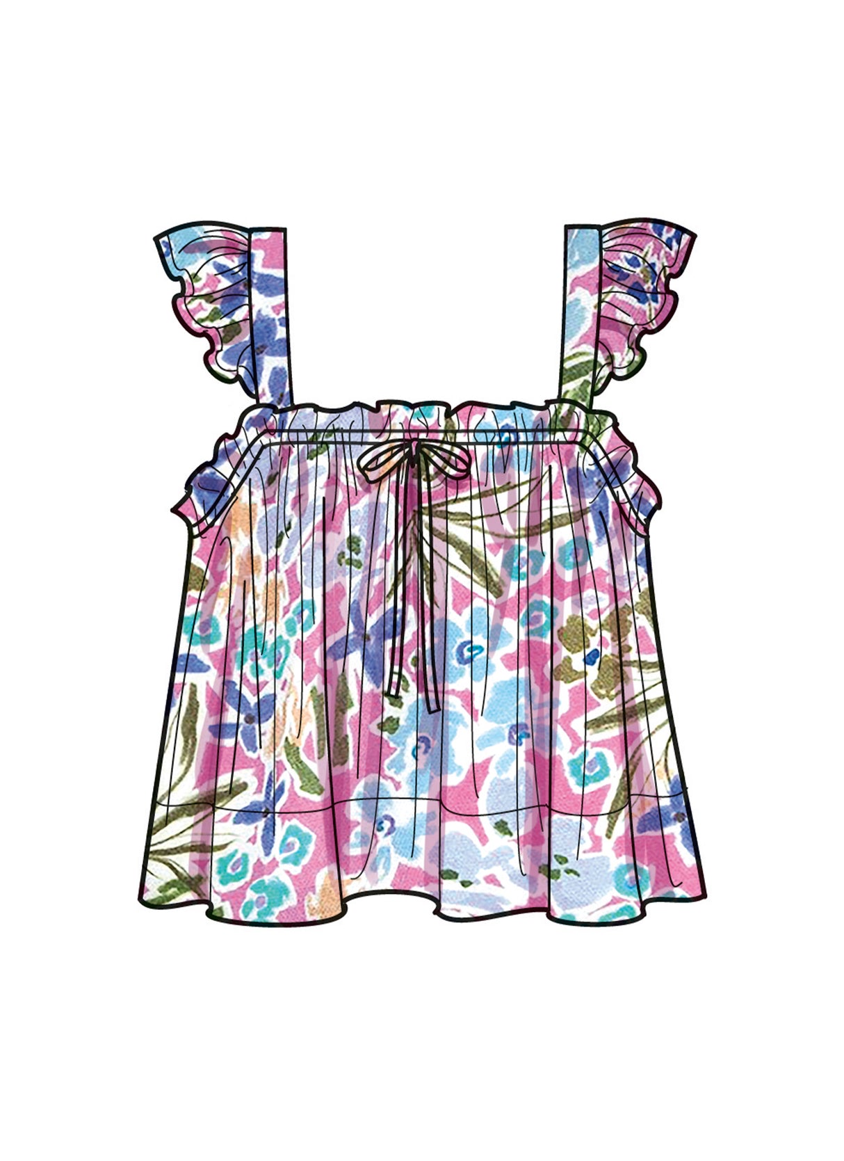 Patron Simplicity n°9953 – Tops à volants et noeuds