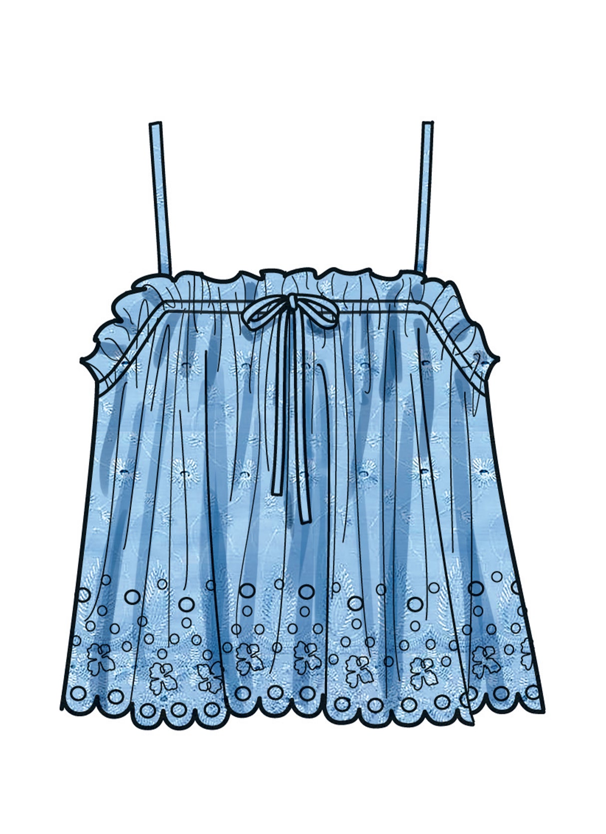 Patron Simplicity n°9953 – Tops à volants et noeuds