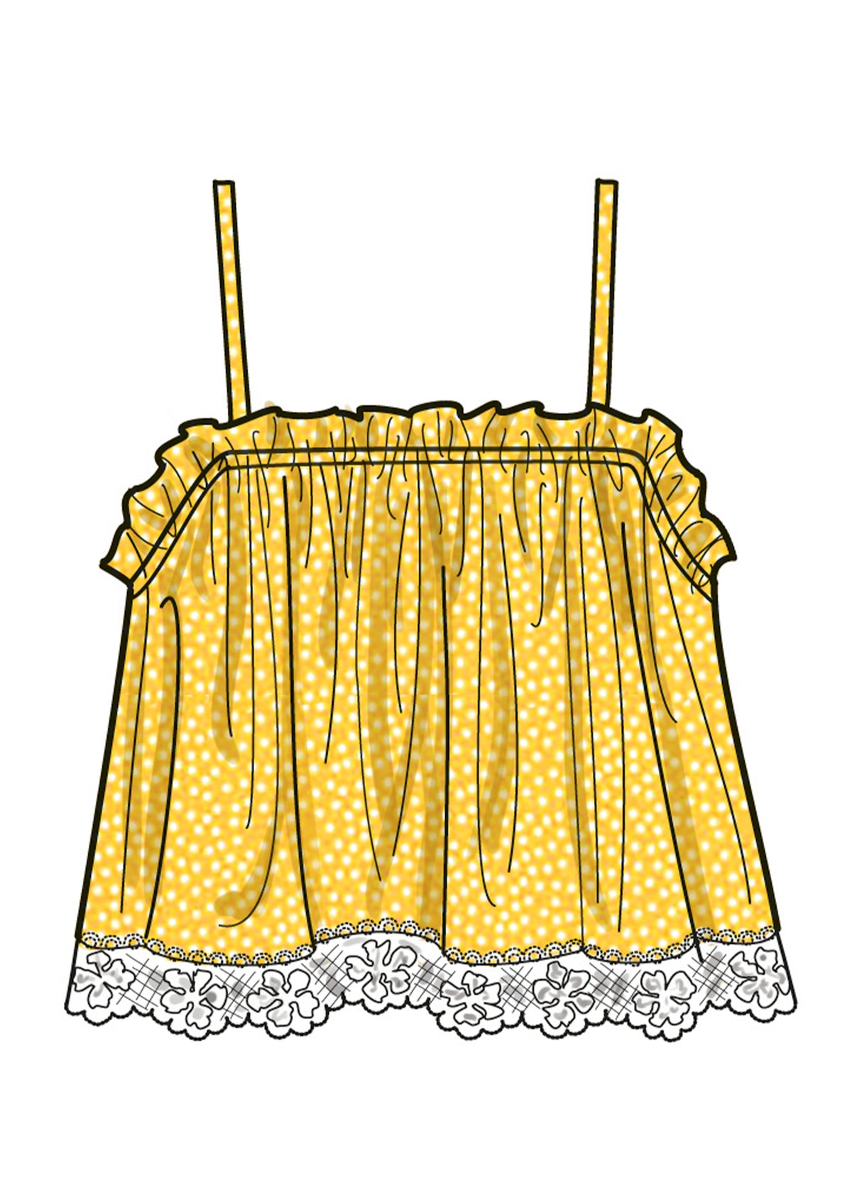 Patron Simplicity n°9953 – Tops à volants et noeuds