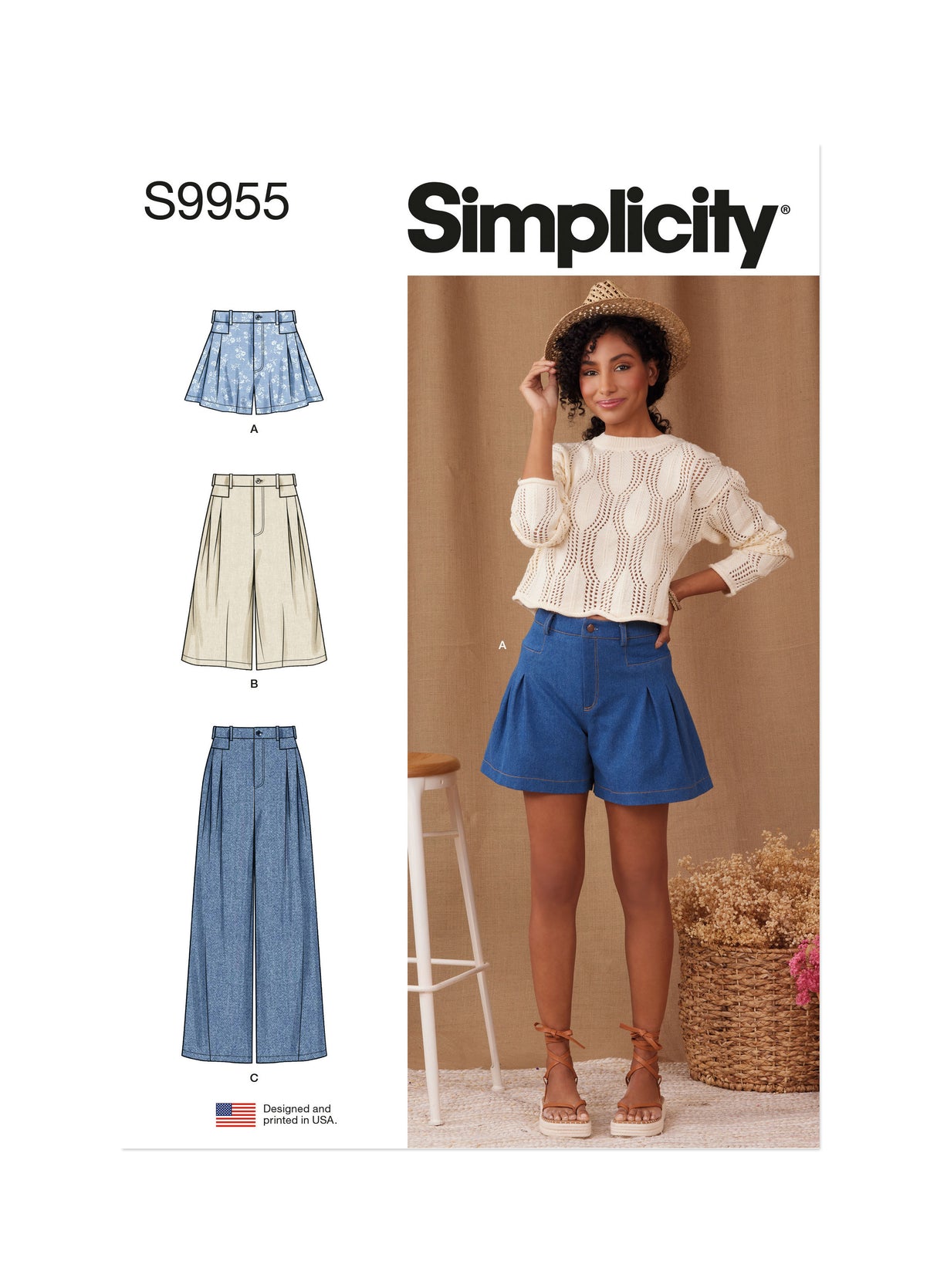 Patron Simplicity n°9955 – Shorts plissés et pantalons larges