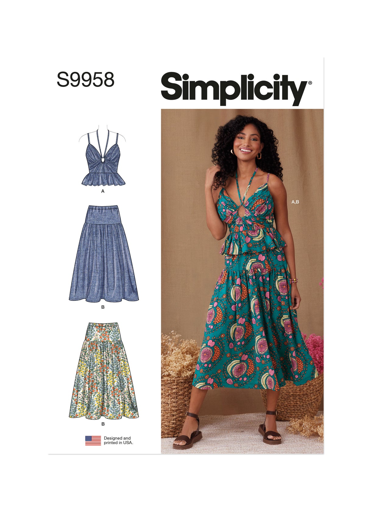 Patron Simplicity n°9958 – Top peplum et jupe froncée