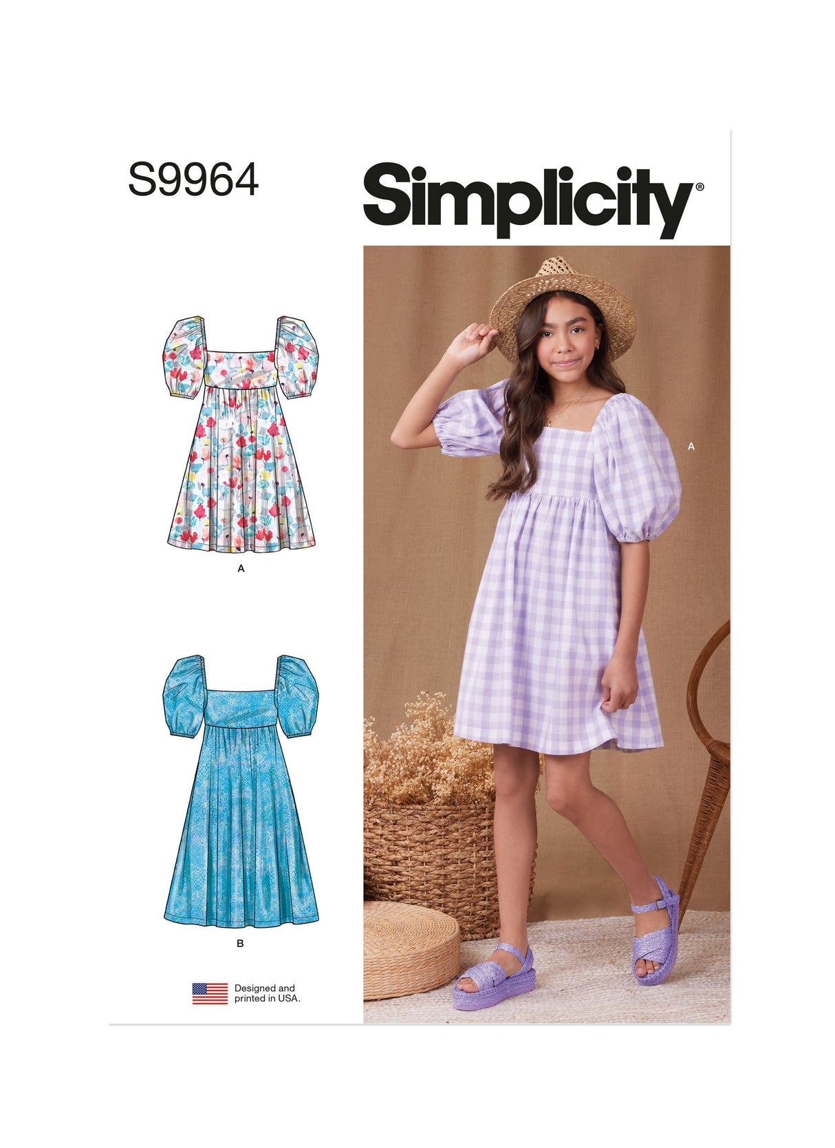 Patron Simplicity n°9964 – Robe enfants dos ouvert à nœud
