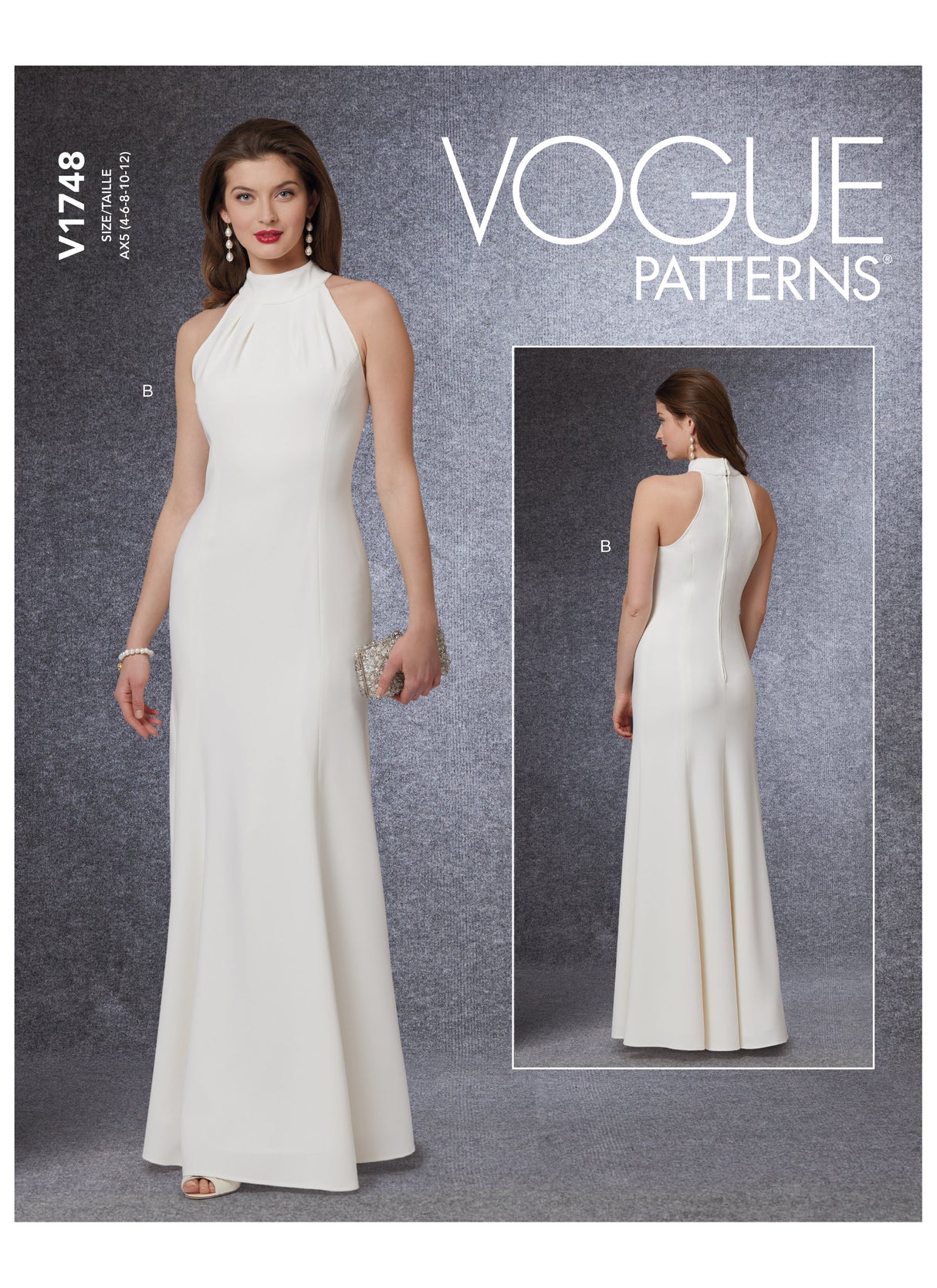 Patron Vogue n°1748 - Robe ajustée avec col montant et détails plissés