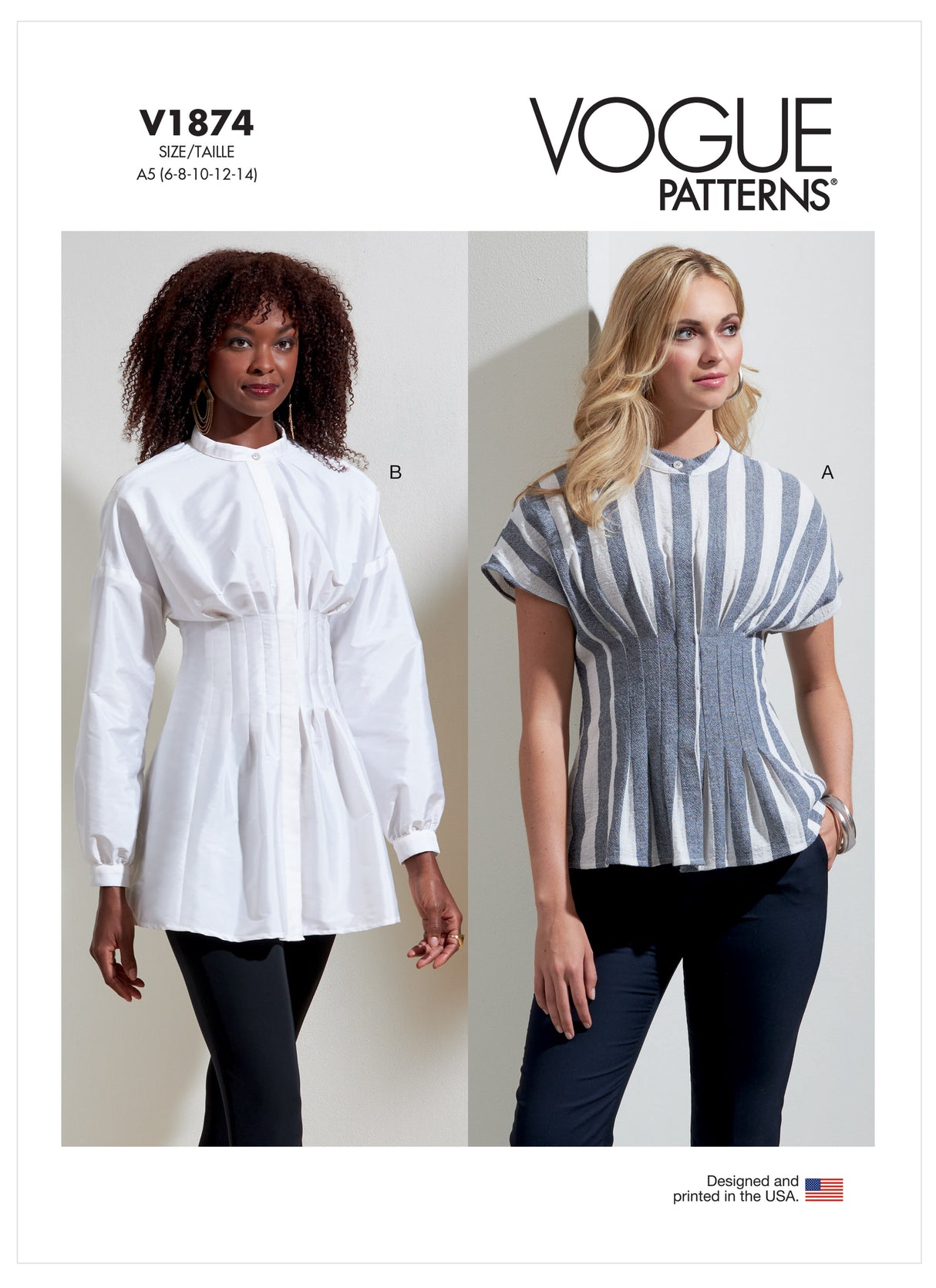 Patron Vogue n°1874 - Top avec plis piqués à la taille