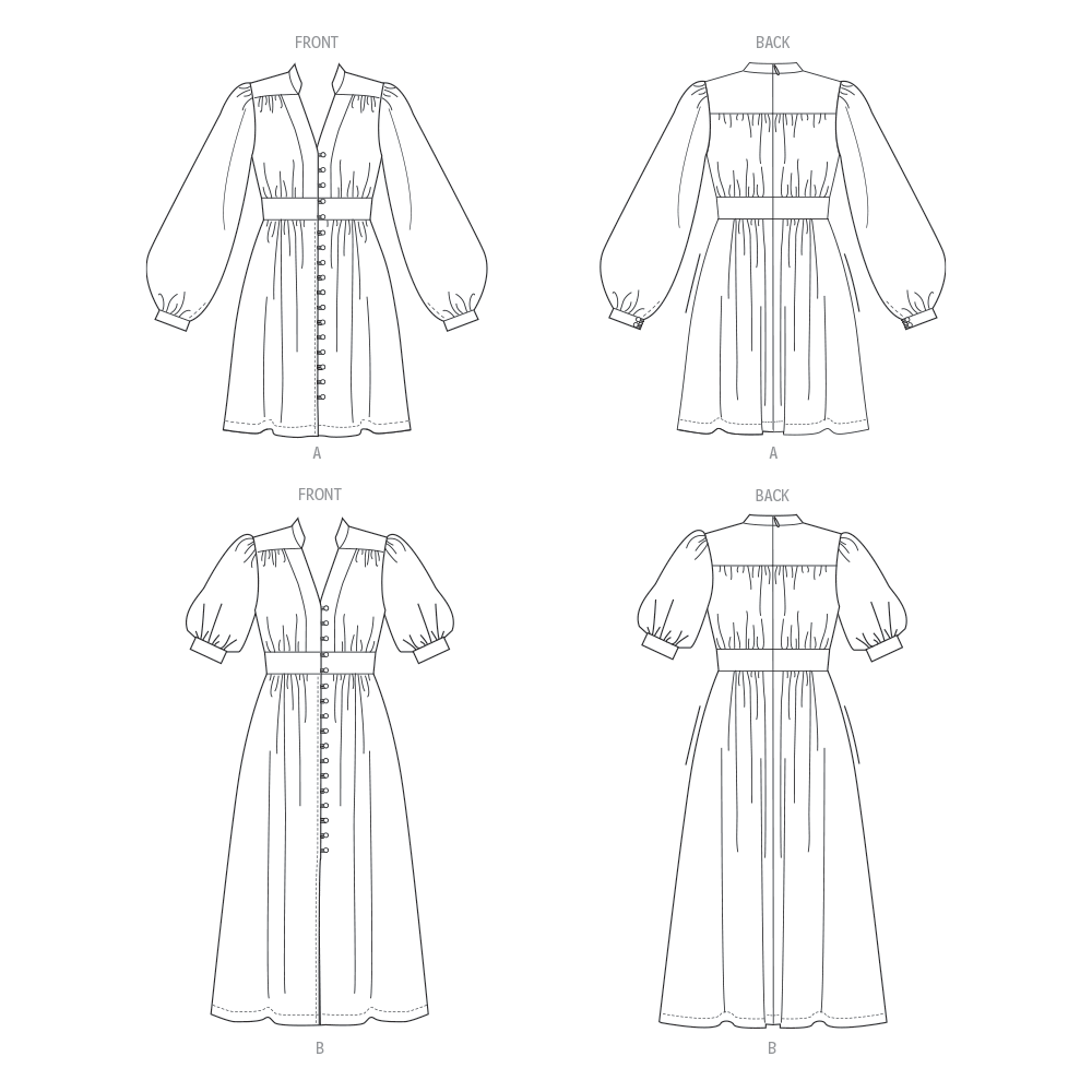 Patron Vogue n°1934 - Robe élégante avec col montant et détails raffin ...