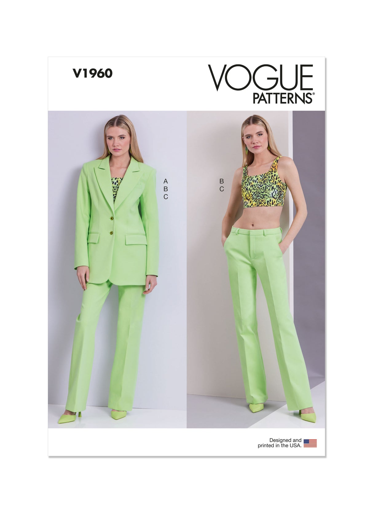 Patron Vogue n°1960 - Ensemble veste, haut en tricot et pantalon élégants