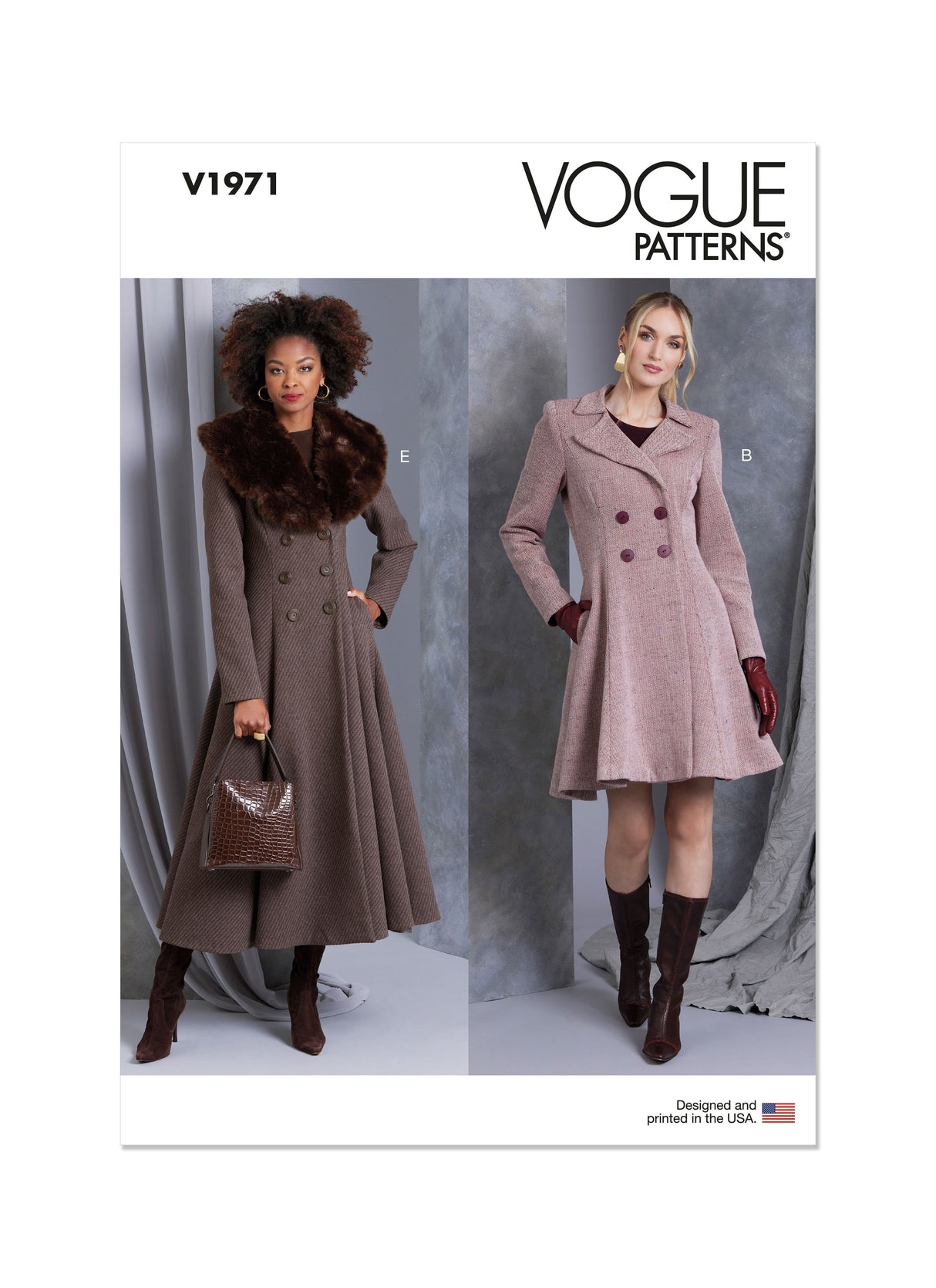 Patron Vogue n°1971 - Manteau ajusté doublé avec coutures princesse