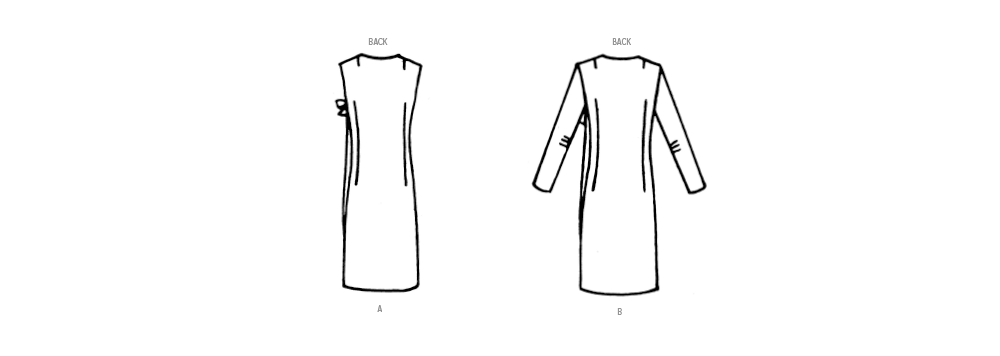Patron Vogue n°1978 - Robe droite vintage avec fermeture drapée et nœud