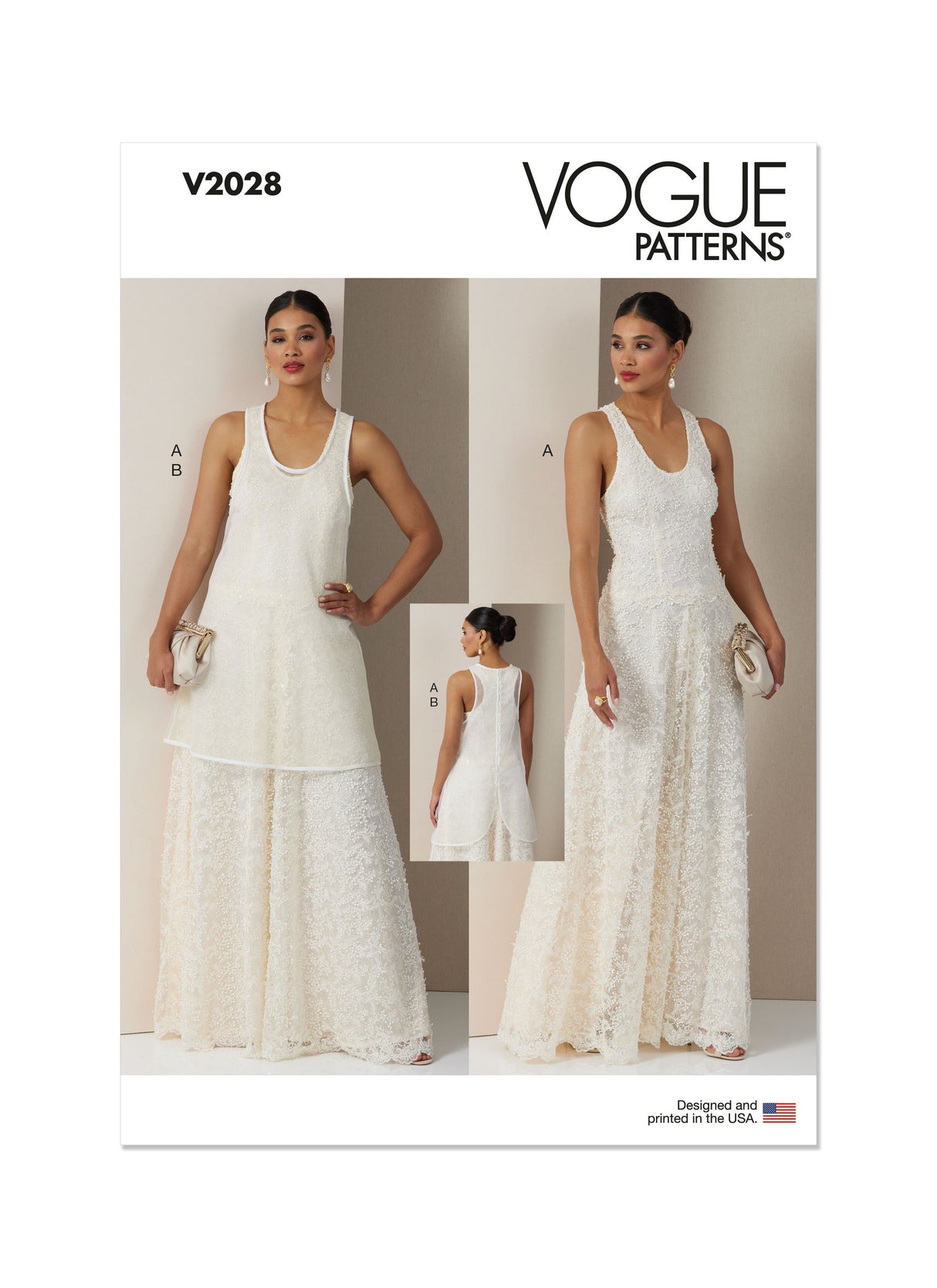 Patron Vogue n°2028 - Robe évasée avec surrobe élégante