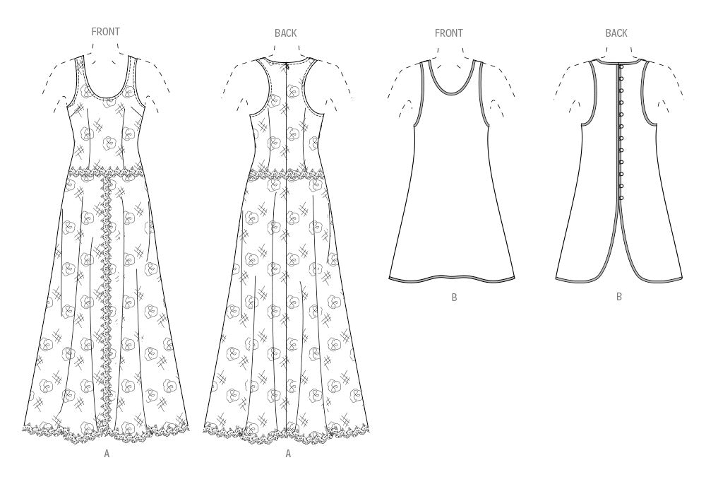 Patron Vogue n°2028 - Robe évasée avec surrobe élégante