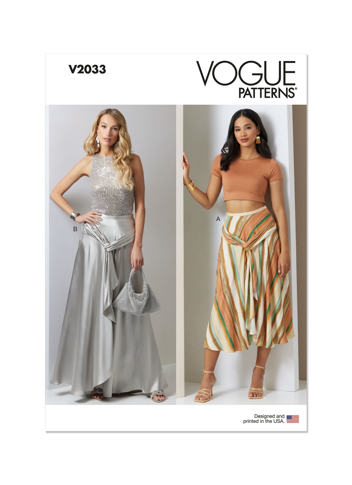 Patron Vogue n°2033 - Jupe drapée en biais