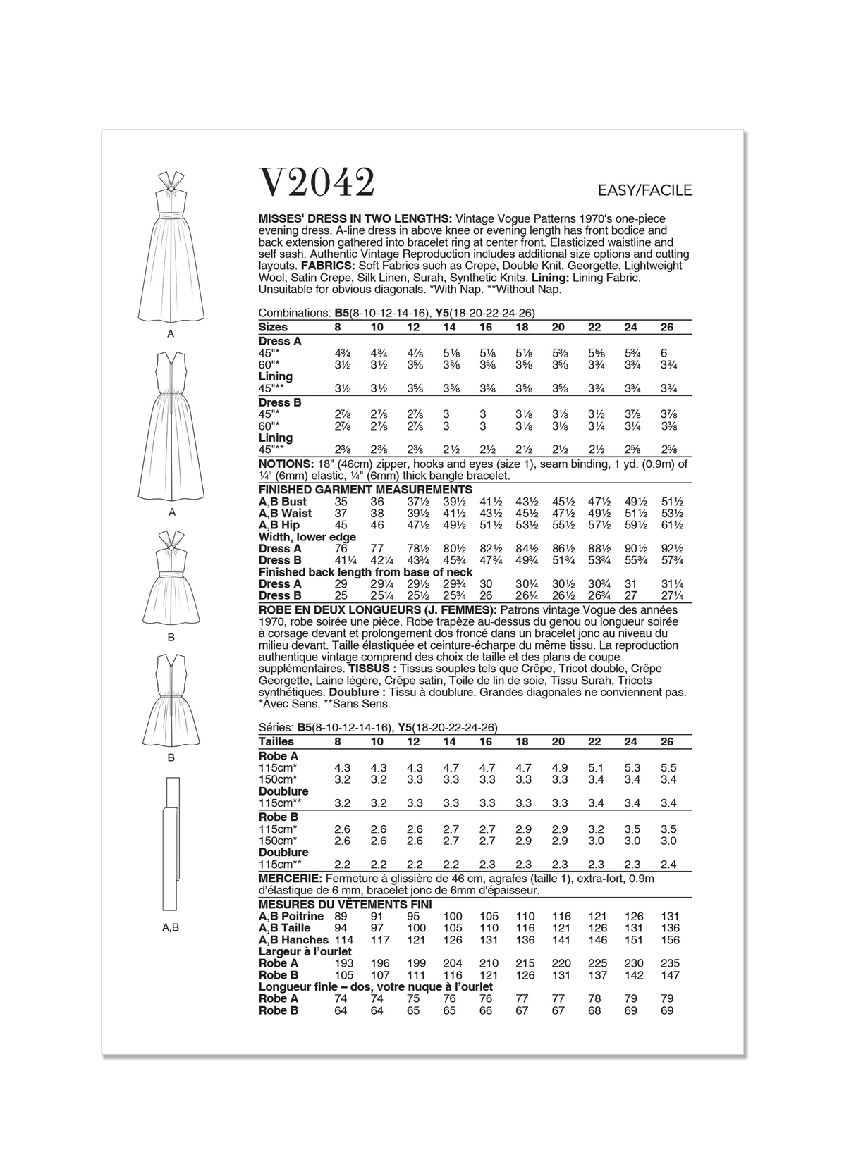 Patron Vogue n°2042 - Robe