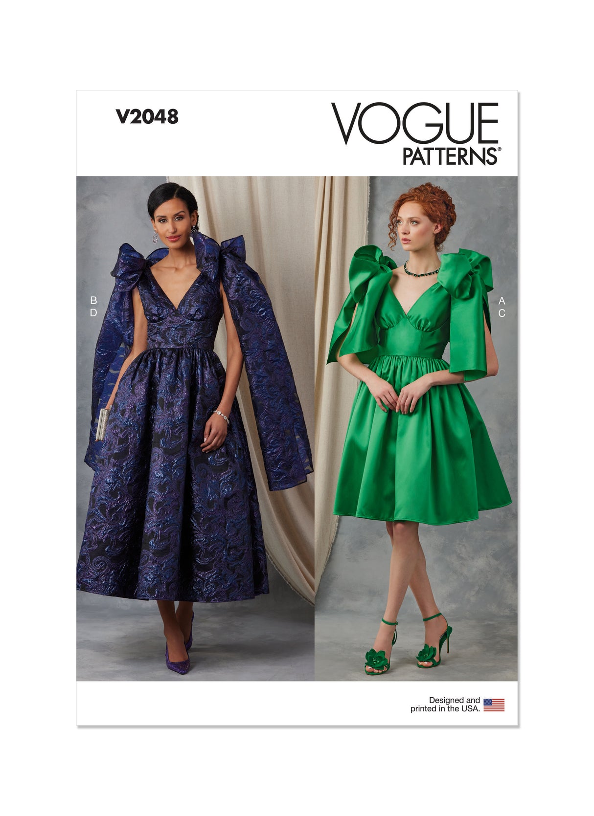 Patron Vogue n°2048 - Robe de soirée avec décolleté en V et nouages aux épaules