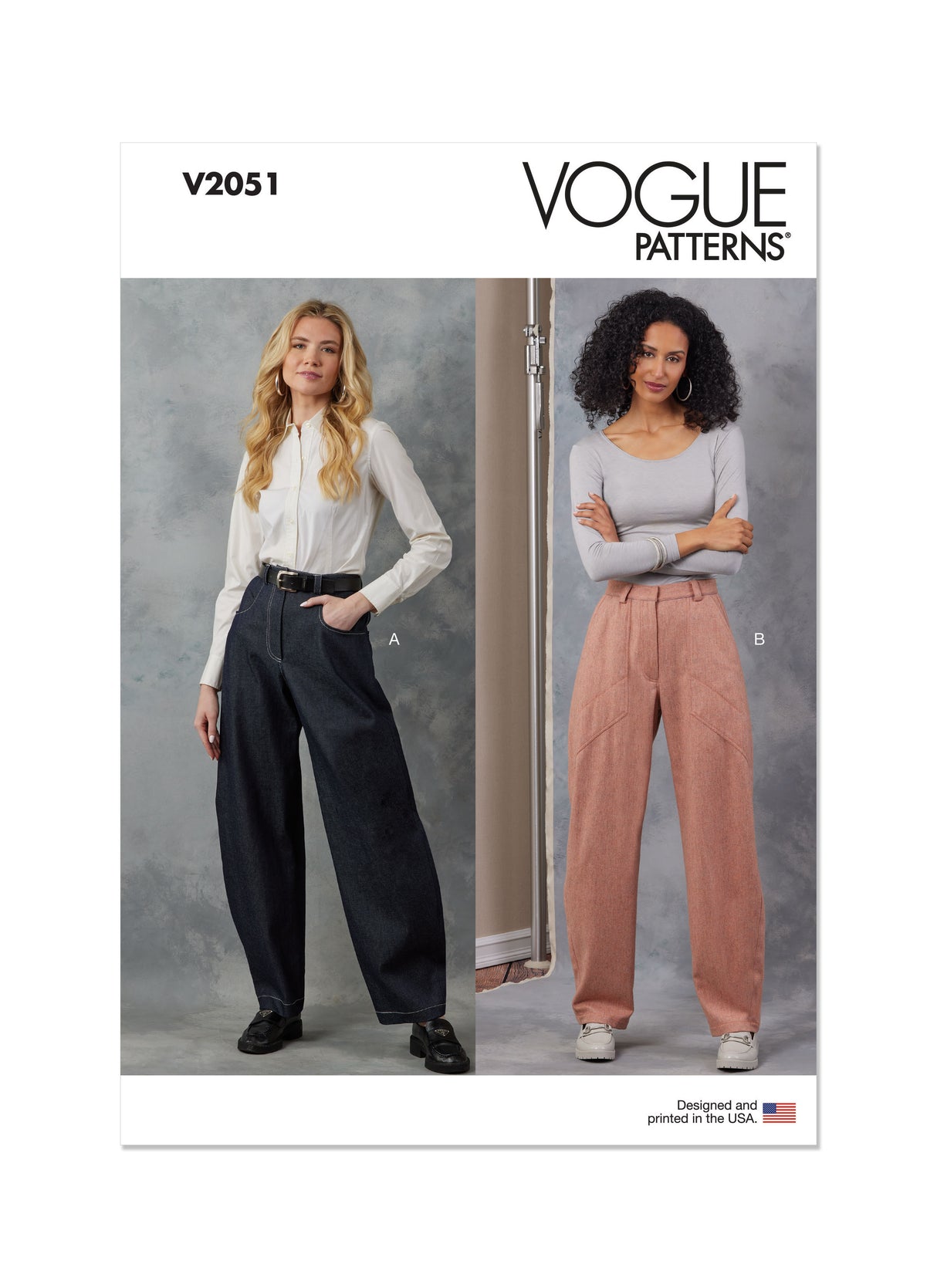 Patron Vogue n°2051 - Pantalon taille haute à jambes larges avec poches