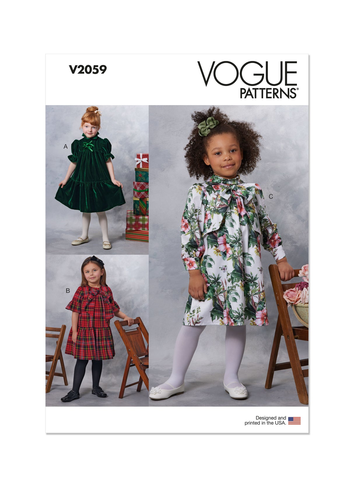 Patron Vogue n°2059 - Robe trapèze élégante avec col contrastant