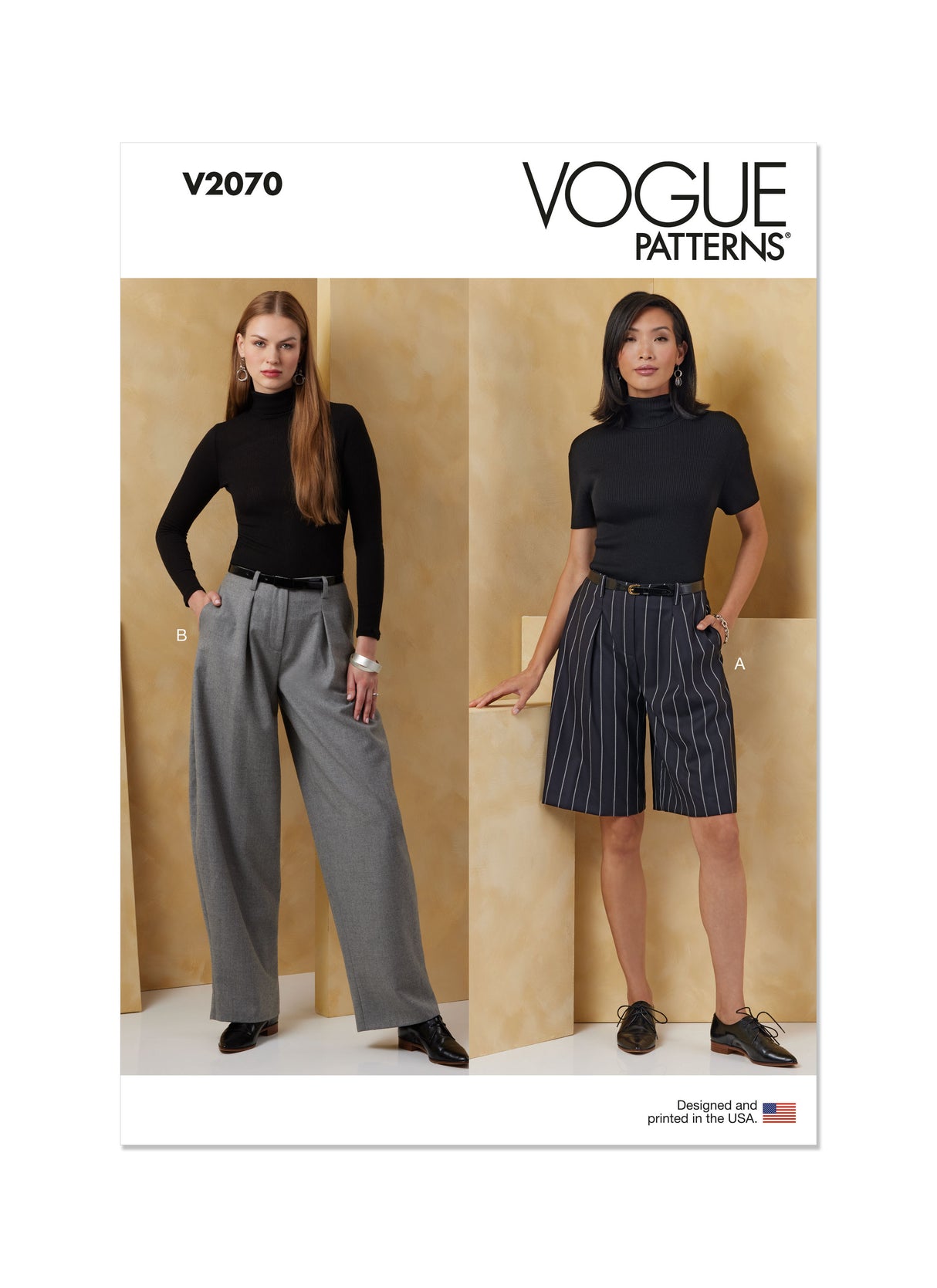 Patron Vogue n°2070 - Shorts et pantalons amples avec plis et poches