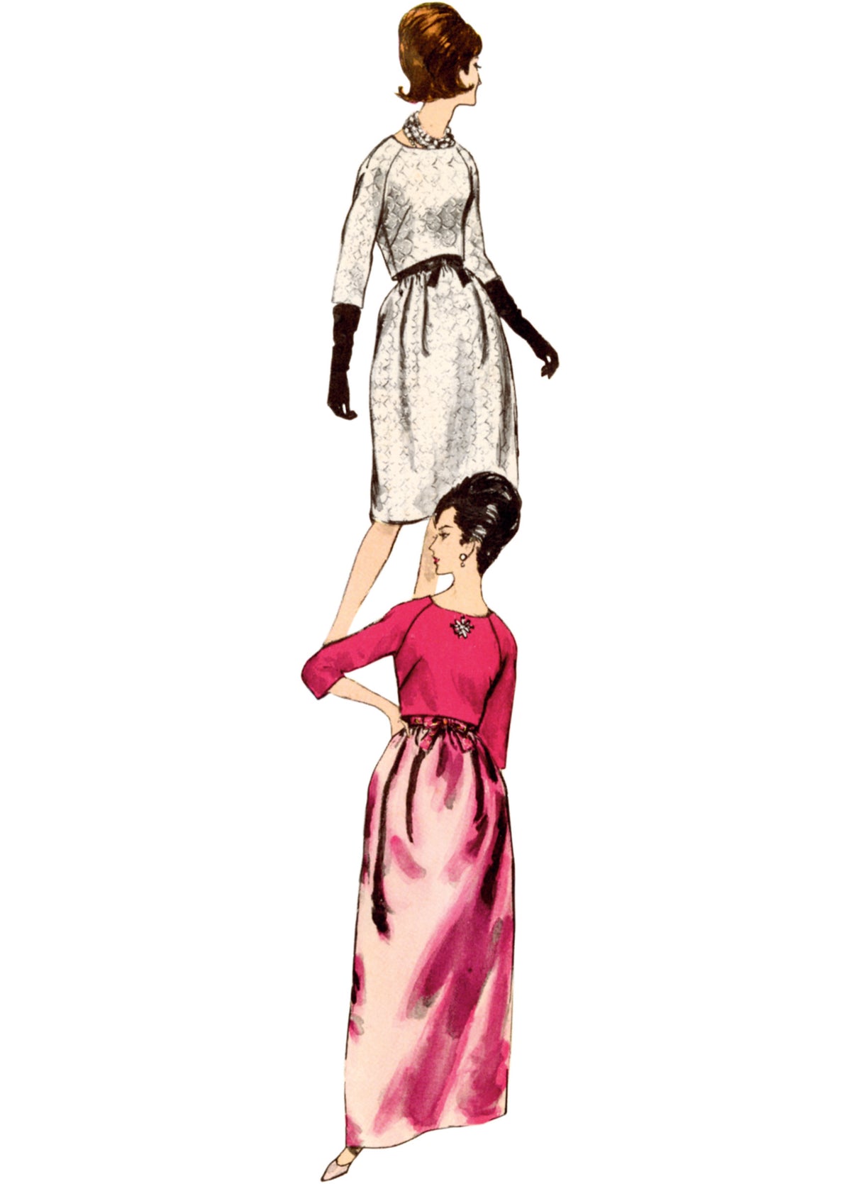 Patron Vogue n°2082 - Robe de soirée et boléro vintage des années 1960