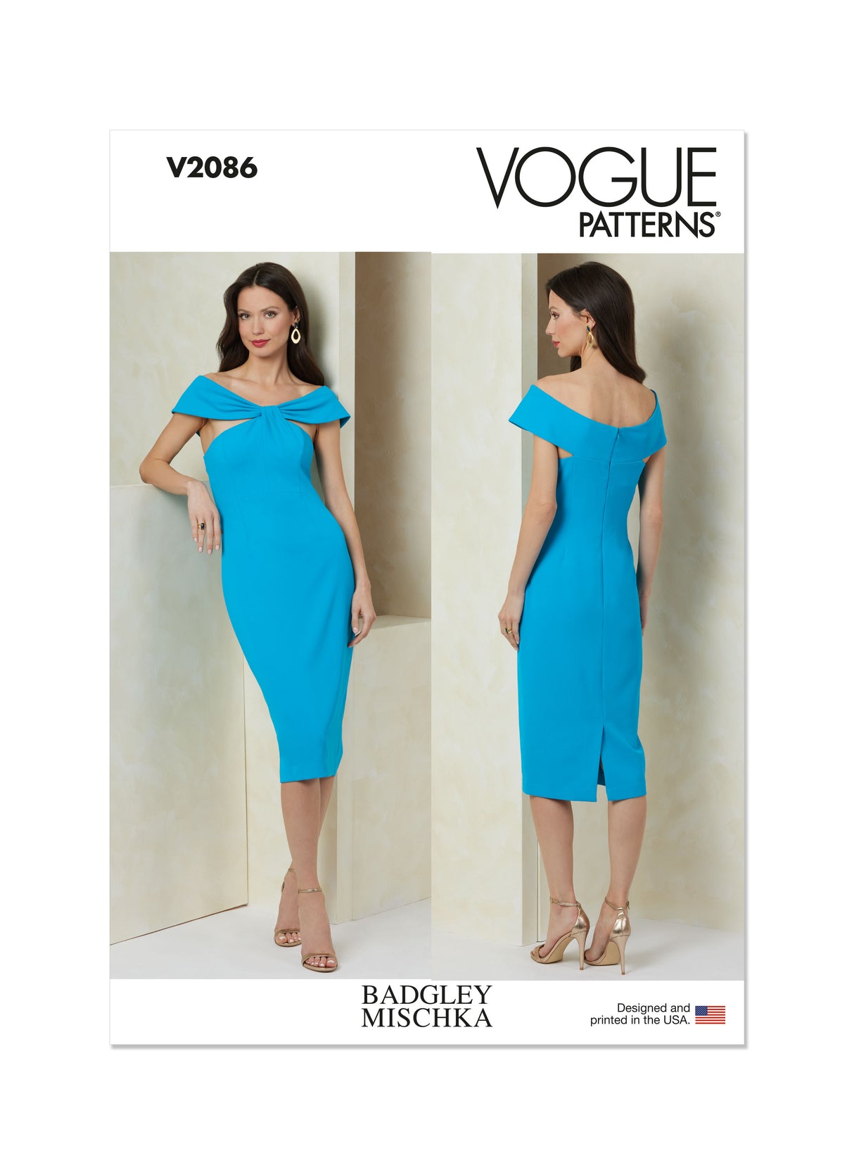 Patron Vogue n°2086 - Robe bustier épaules dénudées & nœud élégant