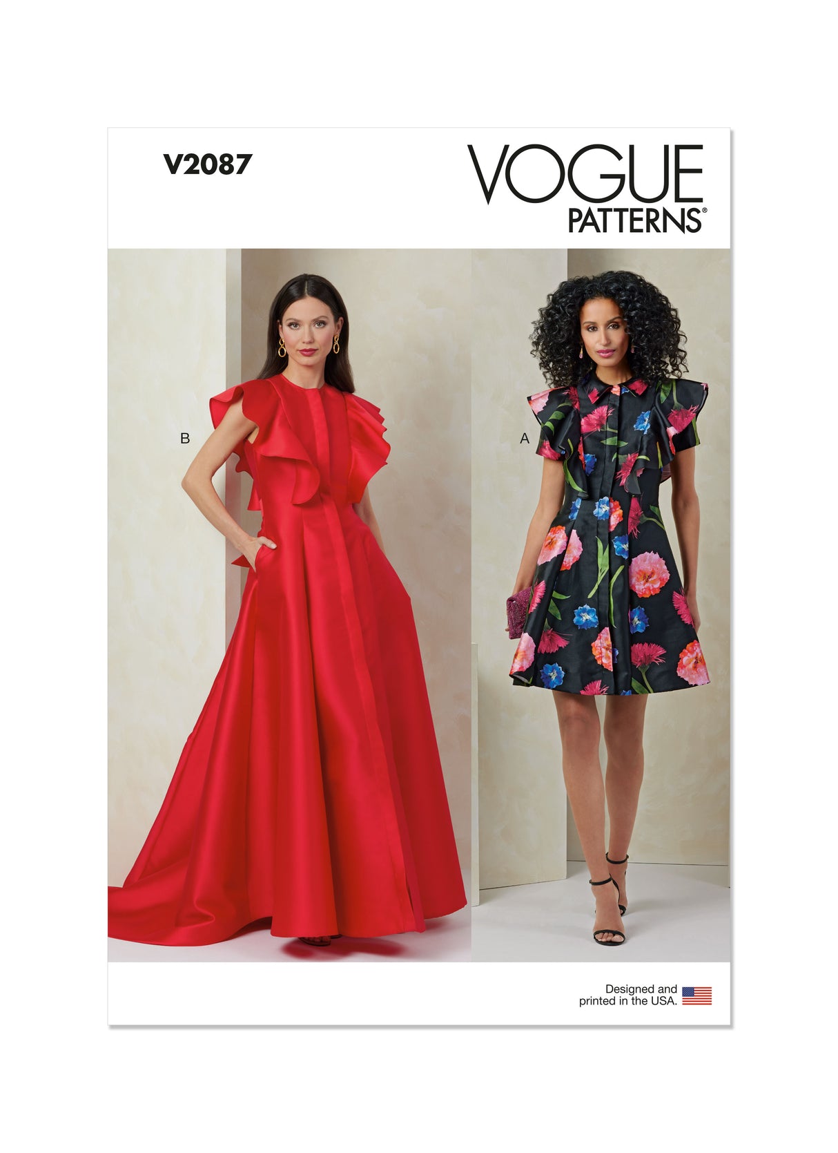Patron Vogue n°2087 - Robe d’occasion spéciale à manches volantées