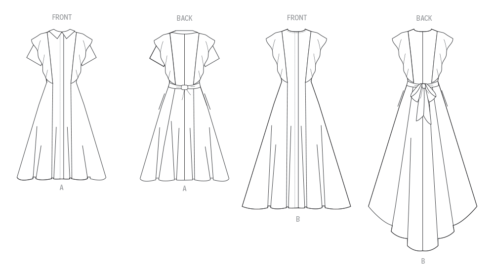 Patron Vogue n°2087 - Robe d’occasion spéciale à manches volantées