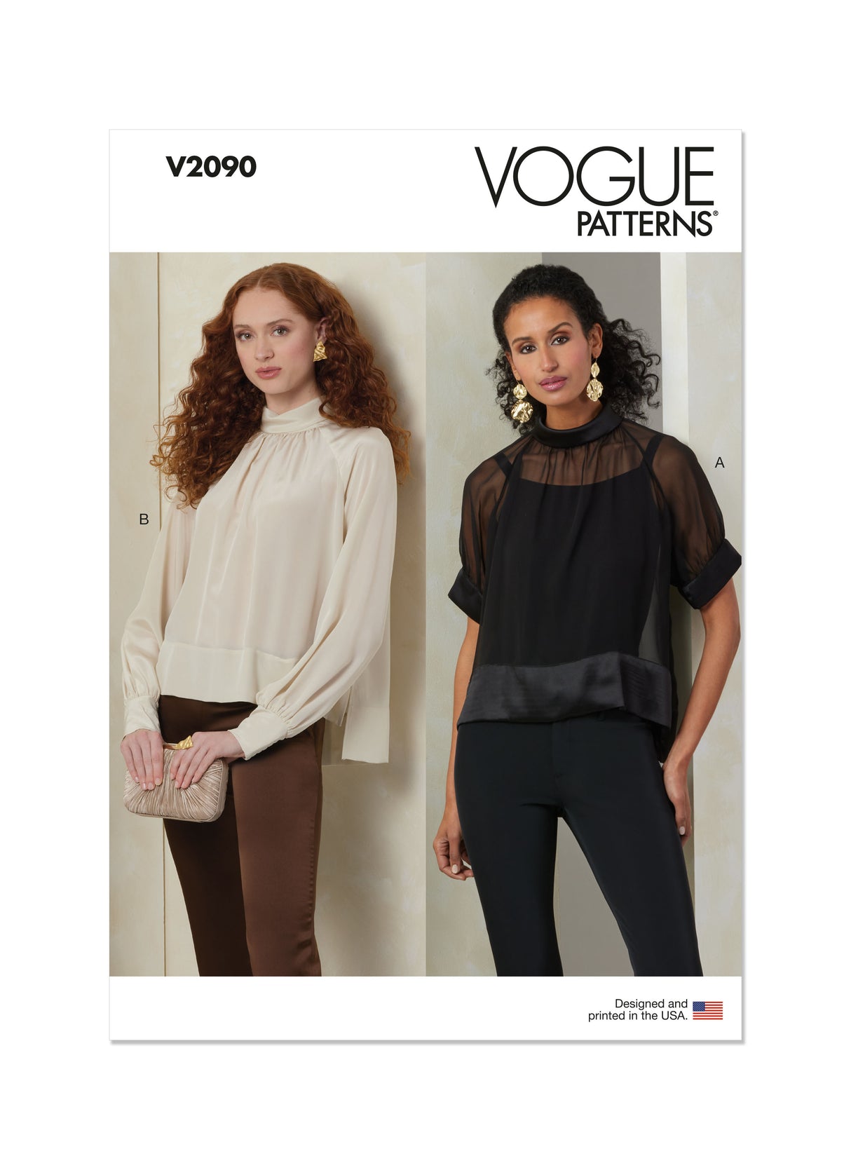 Patron Vogue n°2090 - Top col roulé et manches raglan