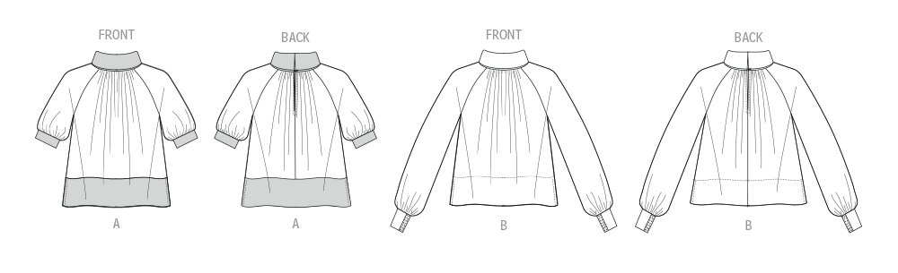 Patron Vogue n°2090 - Top col roulé et manches raglan