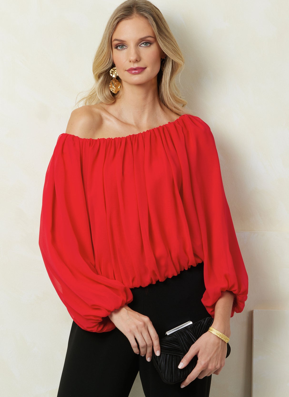 Patron Vogue n°2091 - Top drapé style bulle à manches ou rubans