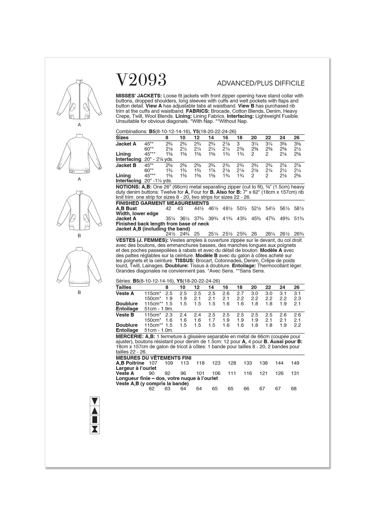 Patron Vogue n°2093 - Veste loose & pantalon droit