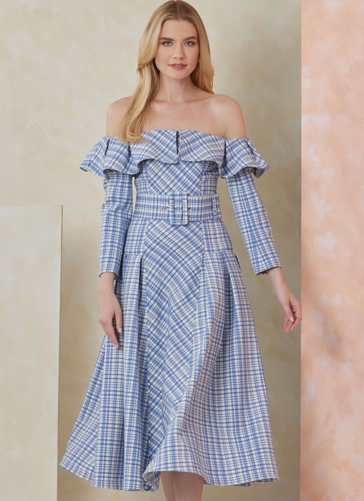 Patron Vogue n°2104 - Robe midi bardot & ceinture