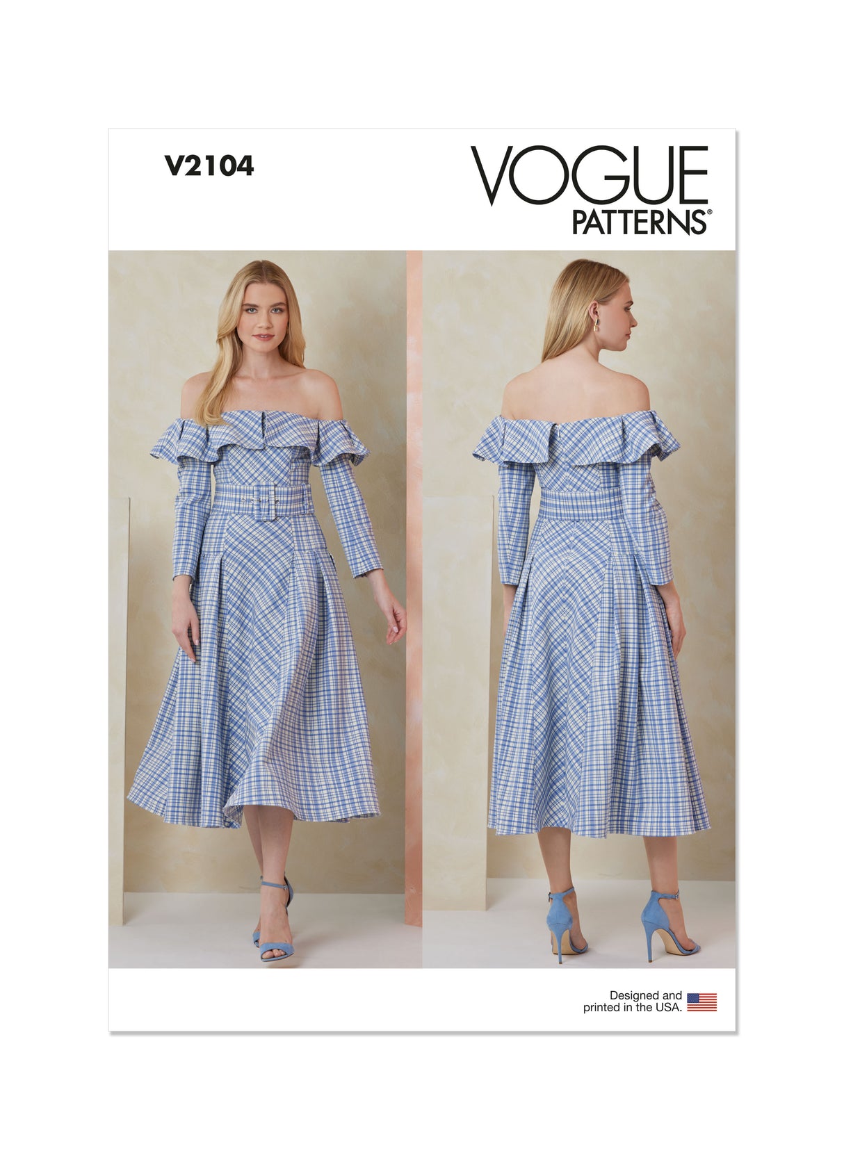 Patron Vogue n°2104 - Robe midi bardot & ceinture