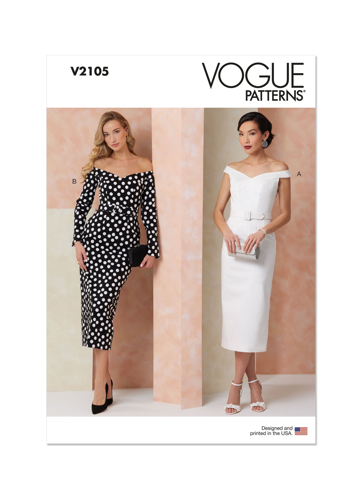 Patron Vogue n°2105 - Robe fourreau épaules dénudées & ceinture