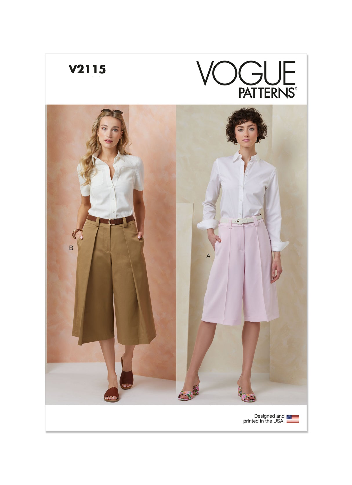 Patron Vogue n°2115 - Shorts large taille haute en version A ou B